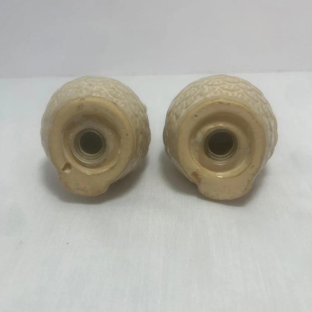 Vtg Style Owl‎ Salt Pepper Shakers Beige Ceramic Pair Mid Century Retro  Decor
